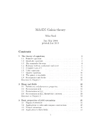 MA3D5 Galois Theory