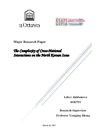The Complexity of Cross-National Interactions on the North Korean Issue
