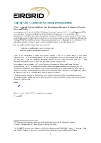 Appropriate Assessment Screening Determination