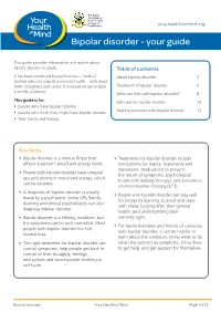 Bipolar Disorder - Your Guide