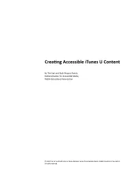 Creating Accessible Itunes U Content