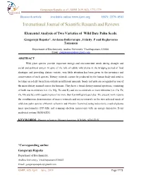 Elemental Analysis of Two Varieties of Wild Date Palm Seeds