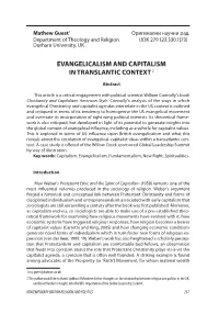 Evangelicalism and Capitalism in Translantic Context2