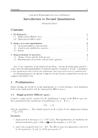 Introduction to Second Quantization Contents 1 Preliminaries
