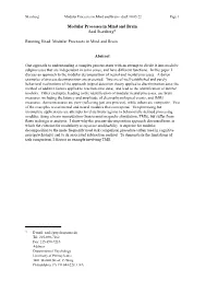 Modular Processes in Mind and Brain Saul Sternberg* Running Head