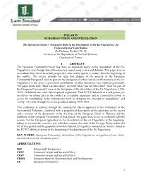 Pillar Iv European Union and Integration
