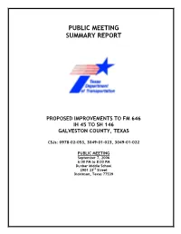 Public Meeting Summary Report