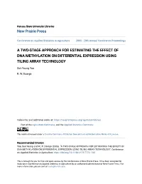 A Two-Stage Approach for Estimating the Effect of Dna Methylation on Differential Expression Using Tiling Array Technology
