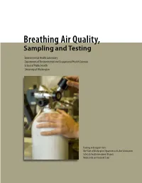 Breathing Air Quality, Sampling and Testing