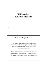 CIM Modeling: IDEF0 and Idef1x