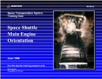 Space Shuttle Main Engine Orientation