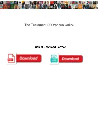 The Testament of Orpheus Online