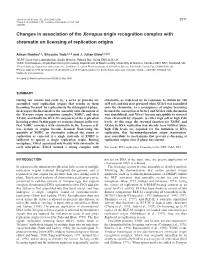 Association of ORC with Replication Origins 2013