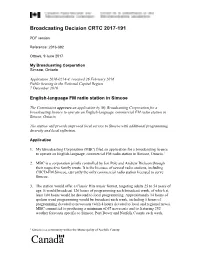 Broadcasting Decision CRTC 2011-Xx