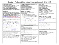 Danbury Park and Recreation Program Schedule 2012