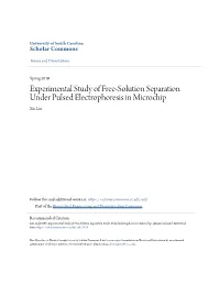 Experimental Study of Free-Solution Separation Under Pulsed Electrophoresis in Microchip Xin Liu
