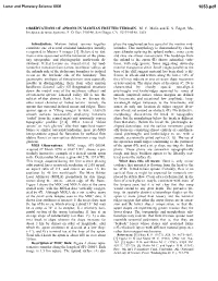 Observations of Aprons in Martian Fretted Terrain. Mc
