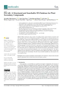 PSC-Db: a Structured and Searchable 3D-Database for Plant Secondary Compounds
