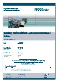 Reliability Analysis of Flood Sea Defence Structures and Systems APPENDICES 1 to 5