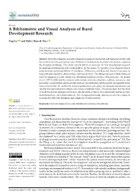 A Bibliometric and Visual Analysis of Rural Development Research