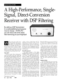 A High-Performance, Single-Signal, Direct-Conversion Receiver with DSP Filtering