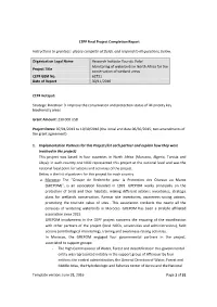 CEPF Final Project Completion Report Template Offline FIN