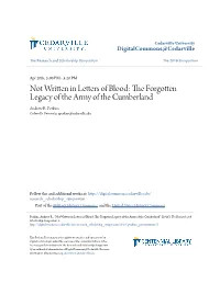 Not Written in Letters of Blood: the Forgotten Legacy of the Army of the Cumberland”