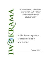 Public Summary: Forest Management and Monitoring