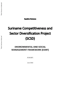 Suriname Competitiveness and Sector Diversification Project (SCSD)