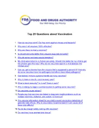 Top 20 Questions About Vaccination