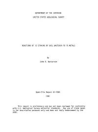 By John R. Watterson Open-File Report 81-1082 1981 This Report Is