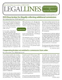 DOS Fines Broker for Illegally Collecting Additional Commission by S