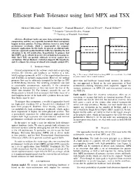 Efficient Fault Tolerance Using Intel MPX And