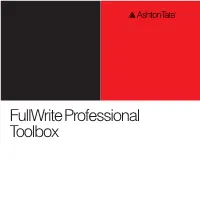 Fullwrite Professional Toolbox the Fullwrite Professional Toolbox