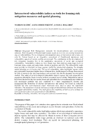 Intersectoral Vulnerability Indices As Tools for Framing Risk Mitigation Measures and Spatial Planning