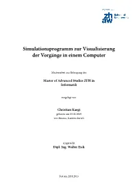 Simulationsprogramm Zur Visualisierung Der Vorgänge in Einem Computer