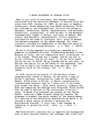 A BRIEF BIOGRAPHY of CHARLES FITCH. Next in Our First of Ministers
