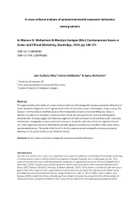 A Cross-Cultural Analysis of Proenvironmental Consumer Behaviour