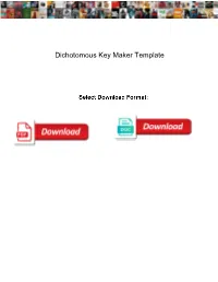Dichotomous Key Maker Template