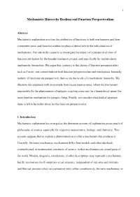 Mechanistic Hierarchy Realism and Function Perspectivalism