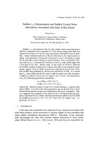 Sudden Fmin Enhancements and Sudden Cosmic Noise Absorptions