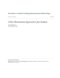 A Neo-Riemannian Approach to Jazz Analysis Sara B.P
