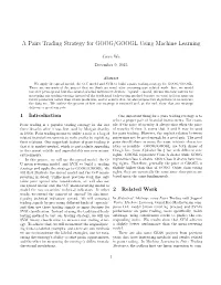 A Pairs Trading Strategy for GOOG/GOOGL Using Machine Learning