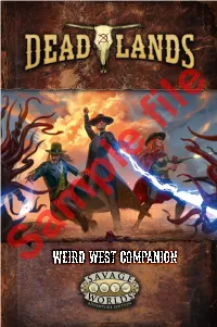 Sample File WEIRD WEST COMPANION THIS IS a PRERELEASE!