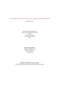 The Analysis of RNA-Seq Experiments Using Approximate Likelihood