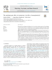 The Antidepressant Effect of Testosterone an Effect Of