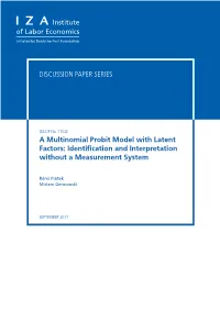 A Multinomial Probit Model with Latent Factors: Identification and Interpretation Without a Measurement System
