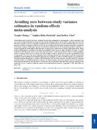 Avoiding Zero Betweenstudy Variance Estimates in Randomeffects