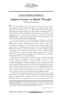 Implicit Science in Hindu Thought Varadaraja V