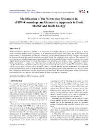 Modification of the Newtonian Dynamics in ᴧfrw-Cosmology an Alternative Approach to Dark Matter and Dark Energy